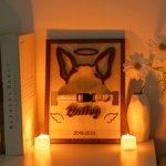 Gepersonaliseerd Honden Kat Oren Silhouet Houten Halsband Frame met Naam Huisdier Verlies GedenkGift voor Huisdierliefhebber