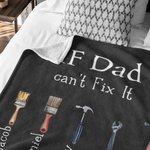 Gepersonaliseerd Als Opa Papa Het Niet Kan Repareren Gereedschap Deken met 1-12 Kindernaam Vaderdag Verjaardagscadeau voor Papa Opa