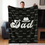 Cappello personalizzato Barba Cravatta Papillon Coperta calda e morbida con titolo e 1-10 nomi Festa del papà Regalo di compleanno per papà nonno