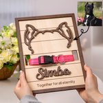 Gepersonaliseerd Honden Kat Oren Silhouet Houten Halsband Frame met Naam Huisdier Verlies GedenkGift voor Huisdierliefhebber