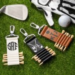 Personalized Monogram Golf Bag Tag Tee Holder with 5 Tees Golf Accessory Father's Day Birthday Gift For Golf Lover