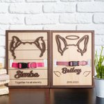 Gepersonaliseerd Honden Kat Oren Silhouet Houten Halsband Frame met Naam Huisdier Verlies GedenkGift voor Huisdierliefhebber