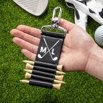 Personalized Monogram Golf Bag Tag Tee Holder with 5 Tees Golf Accessory Father's Day Birthday Gift For Golf Lover