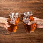 Verre à Bière Personnalisé avec Nom Photo Dessin Gravé d'Animal de Compagnie Cadeau Anniversaire Crémaillère pour Propriétaires d'Animaux