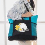 Sac en Toile Personnalisé avec Nom et Fleur de Naissance à Motif Golf Sac de Grande Capacité pour Amateur de Golf Cadeau d'Anniversaire