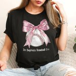 T-shirt Adulte Personnalisé avec Texte et Noeud Papillon de Baseball Basketball Vêtements Parents-enfants Cadeau d'Anniversaire pour Amateurs de Sport