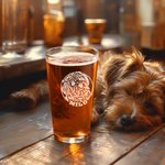 Verre à Bière Personnalisé avec Nom Photo Dessin Gravé d'Animal de Compagnie Cadeau Anniversaire Crémaillère pour Propriétaires d'Animaux