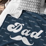 Cappello personalizzato Barba Cravatta Papillon Coperta calda e morbida con titolo e 1-10 nomi Festa del papà Regalo di compleanno per papà nonno