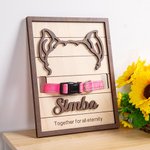 Gepersonaliseerd Honden Kat Oren Silhouet Houten Halsband Frame met Naam Huisdier Verlies GedenkGift voor Huisdierliefhebber