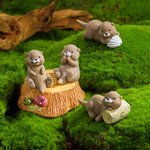 Boîte d'allumettes Mini Otter avec carte d'identité Décoration de bureau Romantisme Soutien émotionnel Cadeau d'anniversaire pour l'amoureux de la loutre