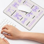 Personalized Coquette Bow Blessed Words of Bible Multiple Sizes Non-Slip Mouse Pad with Text Birthday Religious Gift for Her