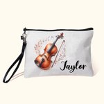 Gepersonaliseerd muziekinstrument cosmetisch tasje met naam en polsbandje verjaardagscadeau voor muzikant muziekliefhebber