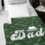 Cappello personalizzato Barba Cravatta Papillon Coperta calda e morbida con titolo e 1-10 nomi Festa del papà Regalo di compleanno per papà nonno