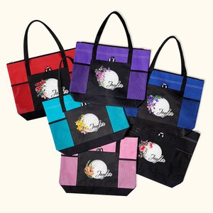 Sac en Toile Personnalisé avec Nom et Fleur de Naissance à Motif Golf Sac de Grande Capacité pour Amateur de Golf Cadeau d'Anniversaire