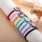 Personalisierte handgefertigte 1-3 Haustier Porträt verstellbare geflochtene Armband mit Multicolor Geburtstag Geschenk für Hund Katze Haustier Liebha