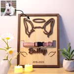 Gepersonaliseerd Honden Kat Oren Silhouet Houten Halsband Frame met Naam Huisdier Verlies GedenkGift voor Huisdierliefhebber
