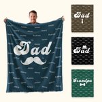 Cappello personalizzato Barba Cravatta Papillon Coperta calda e morbida con titolo e 1-10 nomi Festa del papà Regalo di compleanno per papà nonno