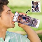Personalised Watercolour Painting Pet Portrait Photo 20oz Skinny Tumbler with Straw and Cleaning Brush Birthday Memorial Gift for Pet Lovers