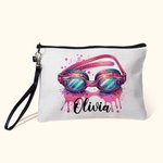 Borsa cosmetica personalizzata con nome per gli occhiali da nuoto rosa Regalo per gli amanti del nuoto Team Coach