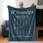 Gepersonaliseerd Als Opa Papa Het Niet Kan Repareren Gereedschap Deken met 1-12 Kindernaam Vaderdag Verjaardagscadeau voor Papa Opa
