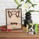 Gepersonaliseerd Honden Kat Oren Silhouet Houten Halsband Frame met Naam Huisdier Verlies GedenkGift voor Huisdierliefhebber
