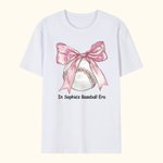 T-shirt Adulte Personnalisé avec Texte et Noeud Papillon de Baseball Basketball Vêtements Parents-enfants Cadeau d'Anniversaire pour Amateurs de Sport