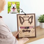 Gepersonaliseerd Honden Kat Oren Silhouet Houten Halsband Frame met Naam Huisdier Verlies GedenkGift voor Huisdierliefhebber