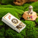 Boîte d'allumettes Mini Otter avec carte d'identité Décoration de bureau Romantisme Soutien émotionnel Cadeau d'anniversaire pour l'amoureux de la loutre