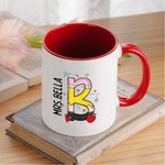 Mug en Céramique Personnalisé avec Nom et Initiale Style Crayon Cahier Papier Cadeau Anniversaire Retour à l'École pour Enseignant