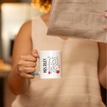 Mug en Céramique Personnalisé avec Nom et Initiale Style Crayon Cahier Papier Cadeau Anniversaire Retour à l'École pour Enseignant