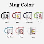 Mug en Céramique Personnalisé avec Nom et Initiale Style Crayon Cahier Papier Cadeau Anniversaire Retour à l'École pour Enseignant