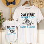 Onesie Bébé ou T-Shirt 100% Coton Personnalisé avec Nom et Année Cadeau Fête des Pères pour Nouveau Papa Bébé