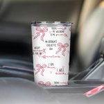 Gepersonaliseerde Coquette Bow 20oz Tekst Tumbler met rietje Verjaardag Inspire Verjaardagscadeau voor haar