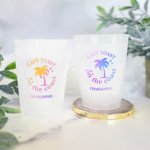 Gepersonaliseerde Set van 10 Laatste Toast Aan De Kust Plastic Wegwerpbekers met Tekst Bruiloft Strand Vrijgezellenfeest Cadeau voor Bruidsmeisje