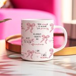 Tasse en Céramique Personnalisée avec Texte et Motif Noeud Papillon Cadeau d'Encouragement Anniversaire pour Elle