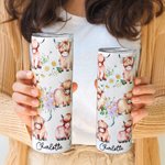 Vaso Personalizado Boho Floral Vaca de las Tierras Altas 20oz 30oz con Nombre y Pajita Regalo de Cumpleaños para Amante de las Vacas de las Tierras Al