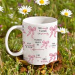 Tasse en Céramique Personnalisée avec Texte et Motif Noeud Papillon Cadeau d'Encouragement Anniversaire pour Elle