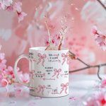Tasse en Céramique Personnalisée avec Texte et Motif Noeud Papillon Cadeau d'Encouragement Anniversaire pour Elle