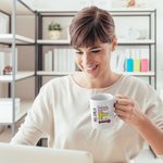 Mug en Céramique Personnalisé avec Nom et Initiale Style Crayon Cahier Papier Cadeau Anniversaire Retour à l'École pour Enseignant