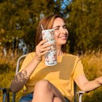 Vaso Personalizado Boho Floral Vaca de las Tierras Altas 20oz 30oz con Nombre y Pajita Regalo de Cumpleaños para Amante de las Vacas de las Tierras Al