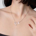Personligt hjärta sax kam hårtork halsband med namn minimalistiska smycken födelsedagspresent för stylister frisör älskare