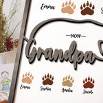 Personalised First Dad Now Grandpa Papa Bear Wooden Plaque Frame with Kids Names Father's Day Birthday Gift for Him