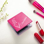 Personalized Line Birth Flower Folding Pocket Compact Mirror with Name Multicolour Makeup Tools Birthday Bridesmaid Gift for Her