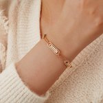Personalizada Piedra de Nacimiento Familia Paperclip Pulsera de cadena con 1-4 nombres grabados Cumpleaños Día de la Madre de regalo para las mujeres