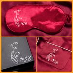 Pigiama personalizzato con maschera per gli occhi e fazzoletto per i capelli, confezione regalo per compleanno e festa della mamma.