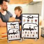 Personalised First Dad Now Grandpa Papa Bear Wooden Plaque Frame with Kids Names Father's Day Birthday Gift for Him