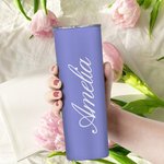 Gobelet 600ml Personnalisé avec Nom Tumbler avec Paille et Brosse Cadeau de Mariage de Plage pour Demoiselle d'Honneur
