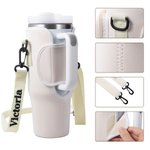 Gepersonaliseerde waterfles draagtas voor 40oz Stanley Tumbler met geborduurde naam en letter hanger reis accessoires verjaardagscadeau voor haar