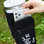 Spersonalizowana wodoodporna torba na butelkę wody Birth Flower Carrier Bag na 40 uncji Stanley z regulowanym paskiem i darmową słomianą nakładką na prezent urodzinowy dla niej