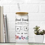 Gepersonaliseerde Lange Afstand Staat Kaart 20oz Frosted Kan Glas Tumbler met Naam en Tekst Housewarming Afstuderen Gift voor Vriend
